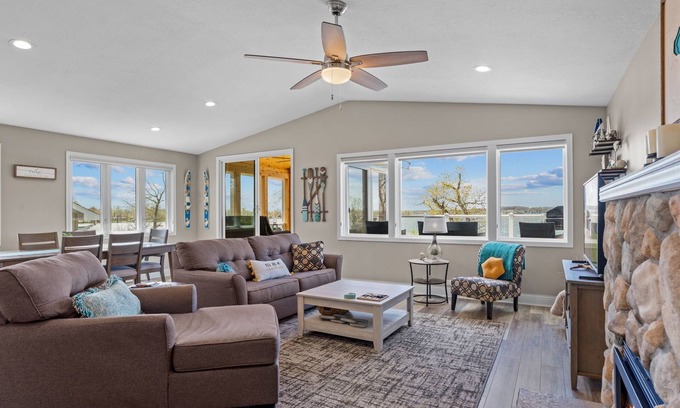 Faribault House | Cozy, year-round lake home with magnificent sunset views, lake access and dock.