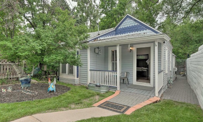 Manitou Springs Historic District House | Creekside Home with Patio, Walk to Manitou Incline!