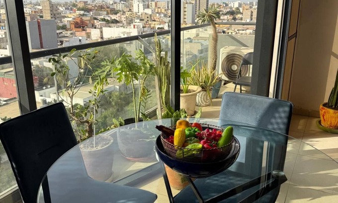 Dakar Condo | Curator’s Artistic Retreat Balcony w Breathtaking Views of Dakar WiFi Safe