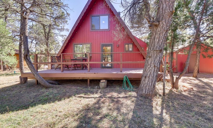 Overgaard Cabin | Decks + Fire Pit: Rustic-Modern Overgaard Cabin!