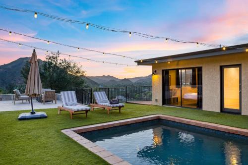 Agoura Hills House | Designer Malibu Retreat w Private Pool Dual Firepits and A Panoramic Views