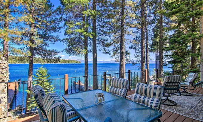 Meeks Bay House | Dock Access & Hot Tub: Waterfront Meeks Bay Home