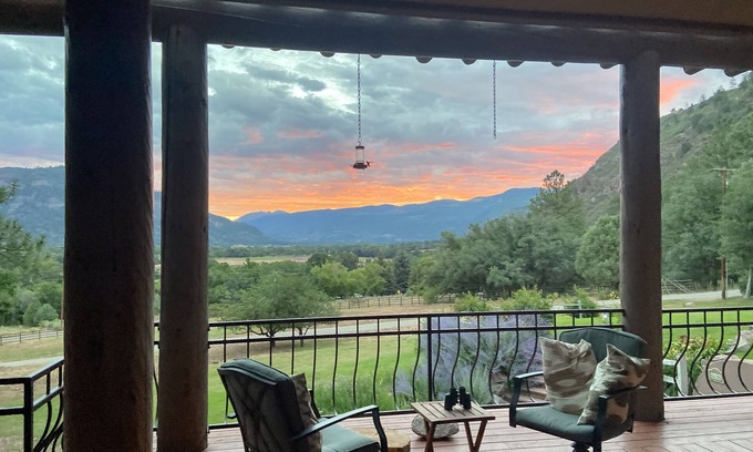 Trimble House | Dog-friendly canyon home with mountain views, game room, fireplaces