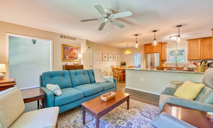 Bent Creek House | Dog-friendly home with large yard, lawn games, firepit, screened porch, & AC