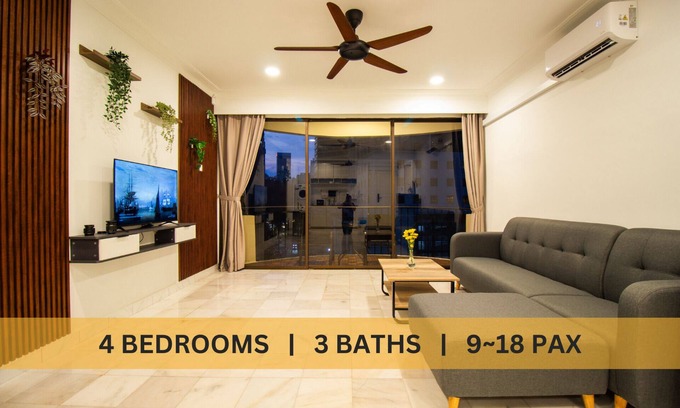 Bukit Bintang Apartment | Downtown Condo KL For 9~18 Pax, Walk to Nightlife, MRT, KL Tower & Pavillion