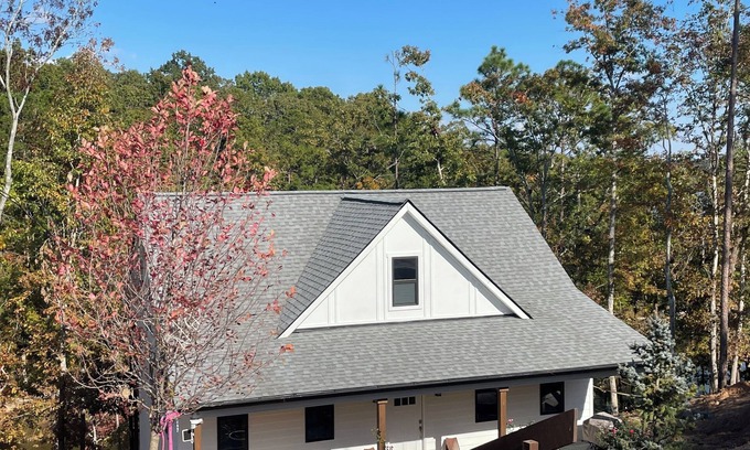 Wedowee House | Driftwood Haus. premier new build, large stationary dock, quiet cove, views!