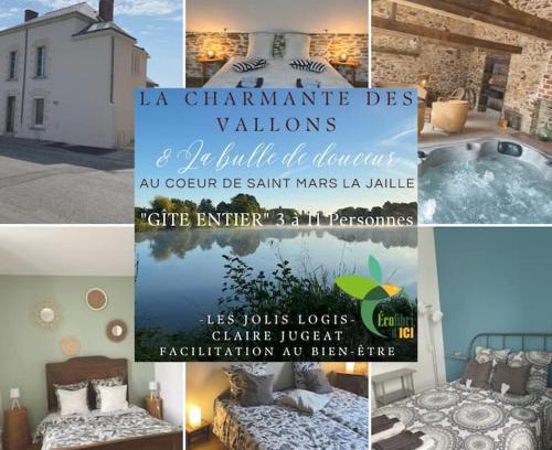 Saint-Mars-la-Jaille Villa | Eco Gîte 12 pers La Charmante des Vallons avec SPA