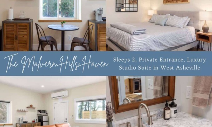 Malvern Hills House | Eco-Luxury Studio King Bed West AVL Biltmore