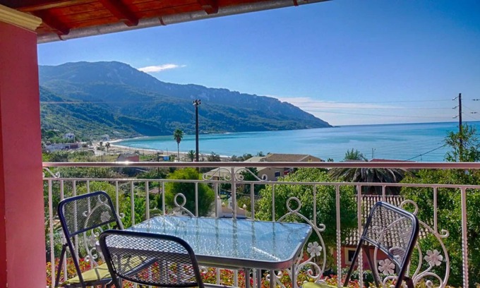 Agios Georgios Pagon Apartment | Eleana apartment 8 floor - with sea view, direct beach location in Agios Georgios Pagi