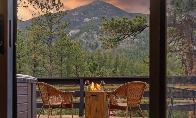 Evergreen Cabin | Elegant A-Frame w/Hot Tub Views! Close to town, skiing, & hiking!