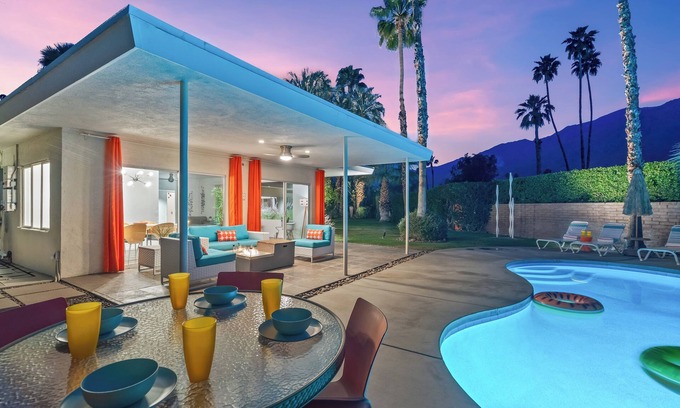 Tahquitz River Estates House | Enchanting Oasis – Walled Palm Springs Hideaway with Pool, Spa, Fire Pit & Mountain Views