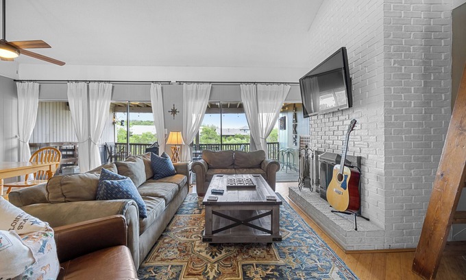 Point Venture House | Enjoy lake views from 2 decks! Walk to pool, gym & golf course. Lake access.