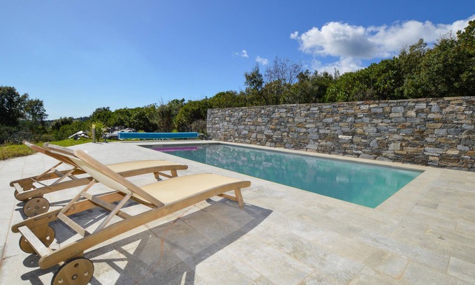 Chiatra House | Enjoy the fantastic views from this modern Corsica vacation home.
