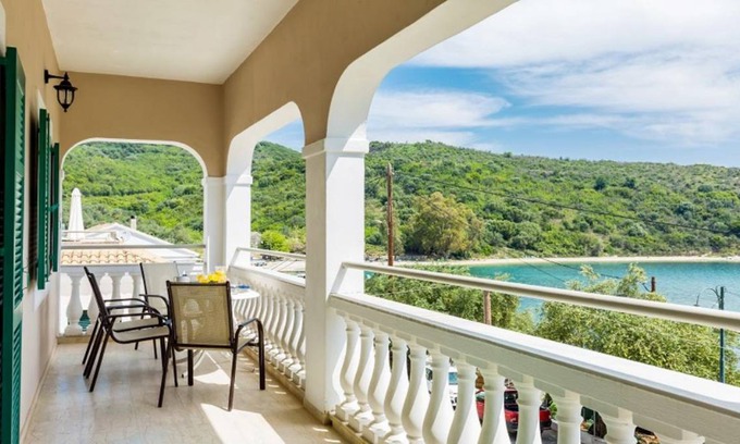 Agios Stefanos Apartment | Evanna: Walk to Beach, Sea Views, A/C, WiFi, Car Not Required - 3425