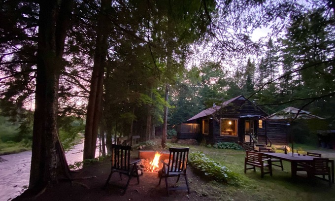 Cold Brook Cabin | Exclusive Adirondack Cabin on River, 24 Private Acres