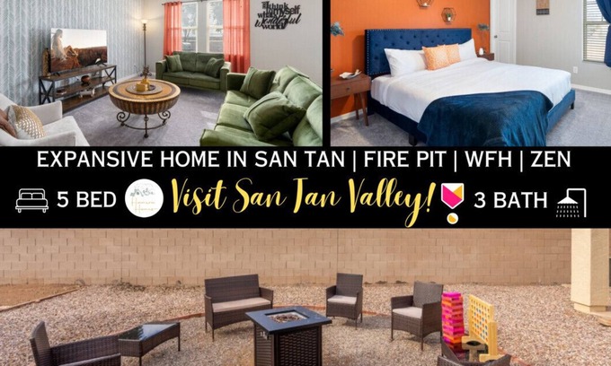 San Tan Valley House | Expansive Home In San Tan | Fire Pit | WFH | Zen
