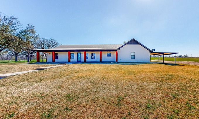 Cameron House | Expansive property with pond, pool, fireplace & pool table - dog-friendly