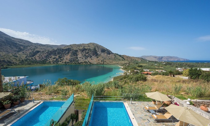 Kavallos Villa | Family villa w/Private Pool, Amazing Views of Kournas Lake, Walk to Restaurants