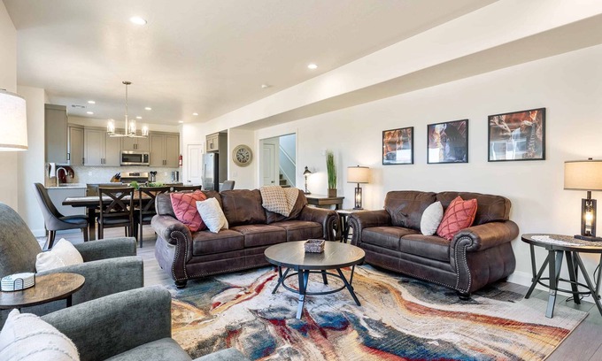 St. George House | Flip Flop Therapy: Waterslide, pool, lazy river, splash pad, dog-friendly too.