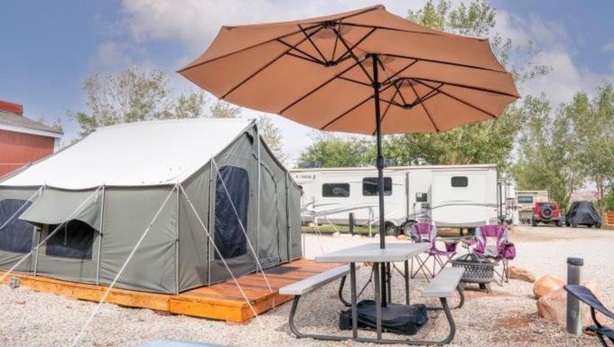 Moab South Valley Other | FunStays Glamping Setup Tent in RV Park #4 OK-T4