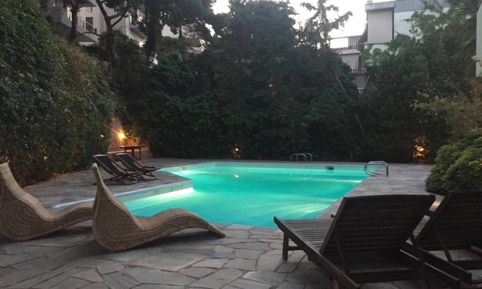 Varkiza Apartment | garden level 120 m2 with swimming pool 5 min from the beach