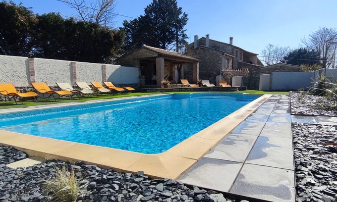 Saint-Sauveur-de-Cruzieres Villa | Genuine Cévennes farmhouse: sleeps 22, private, secure swimming pool