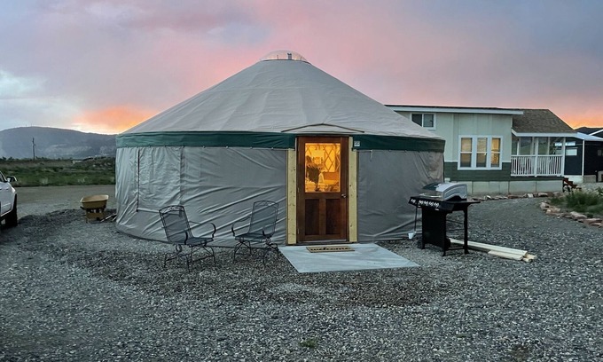 Meeker Cabin | Glamp in style in our 27' yurt. Situated by our Tiny Home area.