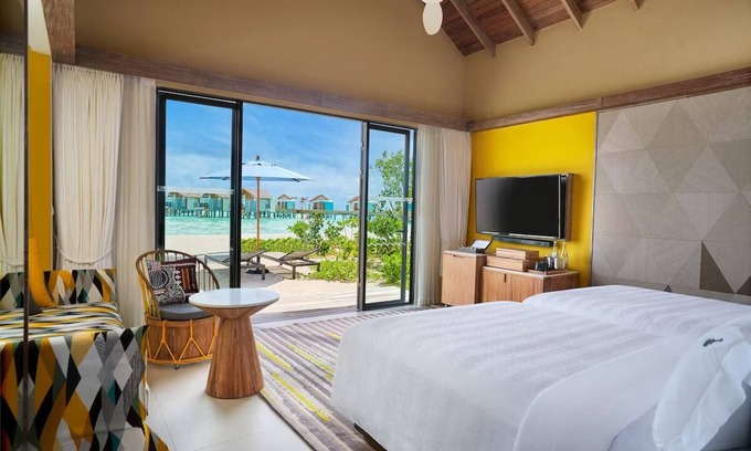 Farukolhufushi Island Hotel | Gold Beach Villa, 2 Twin Bed, Direct Beach Access, Hard Rock Maldives