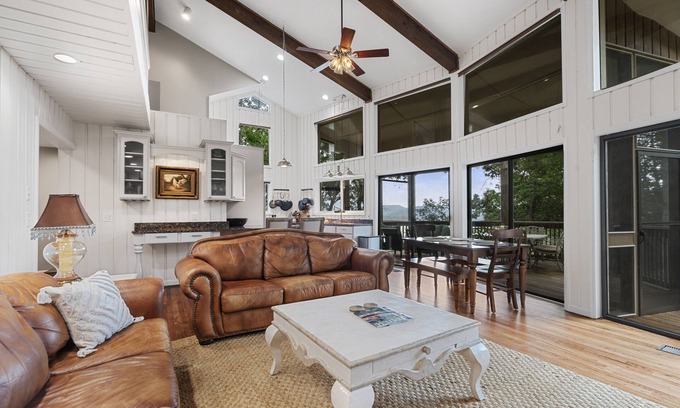 Cullowhee House | Good Vibes Only! - With firepit and view of Lake Glenville