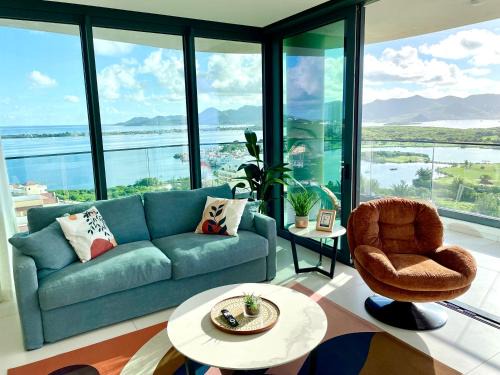Maho Apartment | Gorgeous 2 bedroom, 17th floor, with breathtaking view, Fourteen at Mullet Bay