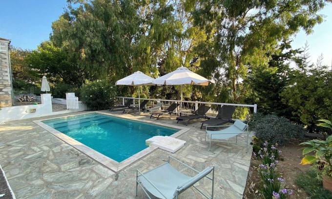 Skopelos House | Green setting with swimming pool in the heart of the village, ideal for families