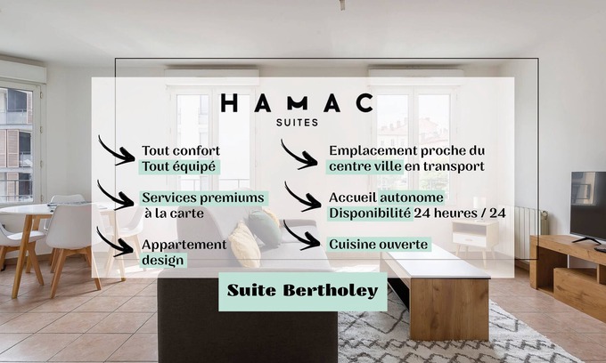 Oullins Apartment | Hamac Suites - Studio Bertholey Oullins - 2people