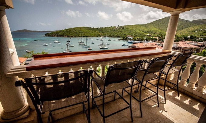 Great Cruz Bay Condo | Happy Does- 1 BR Grande Bay Unit with Stunning Views of Cruz Bay! Walk to town!