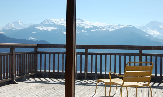 Doucy-Combelouviere Apartment | Heart of Doucy Valmorel resort terrace and view