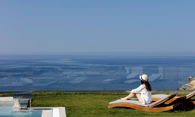 Lygaria Villa | Hillside luxury villa overlooking & walking distance to Ligaria beach