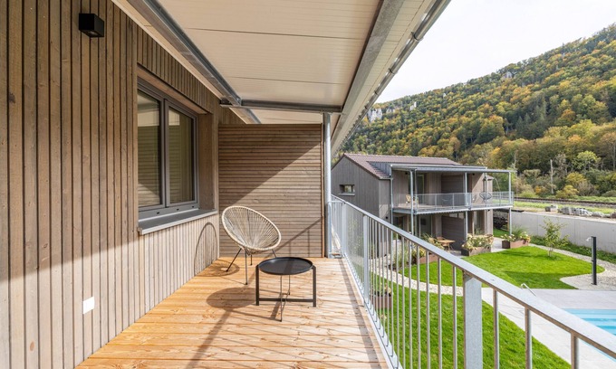 Beuron Apartment | Holiday home 'Lupus 5' with mountain views, private terrace and WLANn