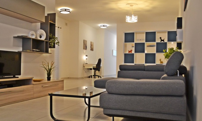 Marsaxlokk Apartment | Home a few meters from promenade, restaurants, beach, bus stop & parking.