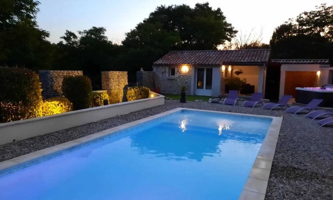 Lussas Villa | Homerez - Charming Villa in Lussas with Terrace and Jacuzzi