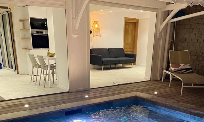 Le Francois Villa | Homerez - Villa for 2 ppl. with swimming-pool and sea view at Le François