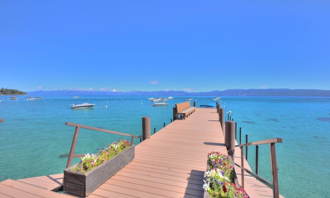 Tahoma House | HOUSE FRONTS WHITE SAND BEACH WITH PIER ALONG TAHOE’S WEST SHORE - Dog OK