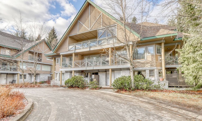 Village North House | Ideal first-floor getaway with hot tub, fireplace, & balcony - walk to lifts