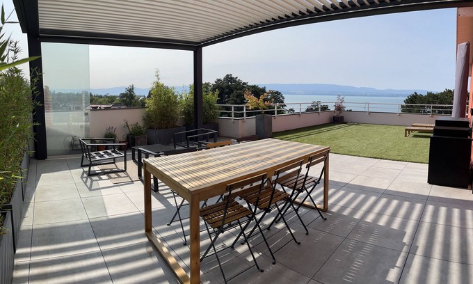 Evian-les-Bains Apartment | Immodreams - L'Attik with lake views and 80m2