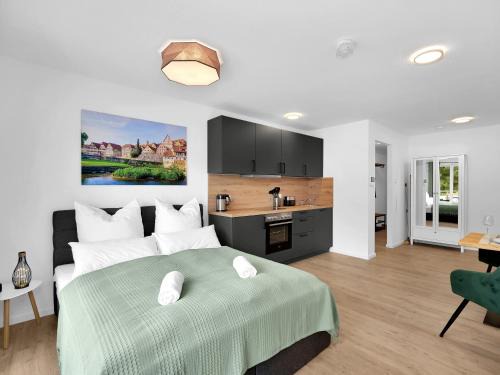 Hessental Apartment | INhome Studio Apartment - Küche - Parken - TV