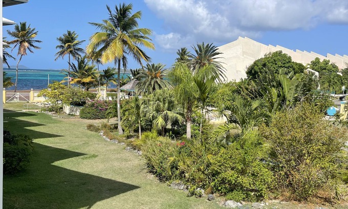 Estate Golden Rock Condo | Island Carribean Getaway! 1 King bed! 2BR/2BA Condo with beach access and pool!