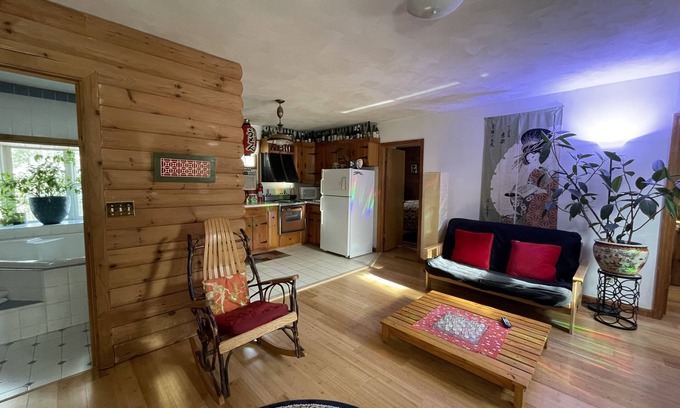 Spencer Apartment | Japanese jacuzzi suite surrounded by state forest! 11 miles south of Ithaca