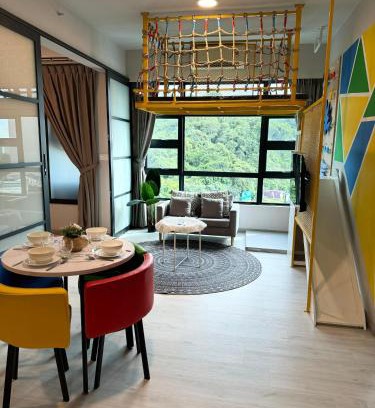 Downtown Kota Kinabalu Apartment | JQ#11 City View Slide LoftBed 2R1B 5pax near Suria Mall, Gaya St, SICC