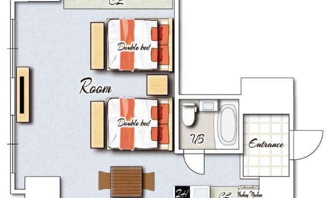 Miyazaki Hotel | Junior Suite Room 2 double beds NonsmokingRoom /Miyazaki Miyazaki