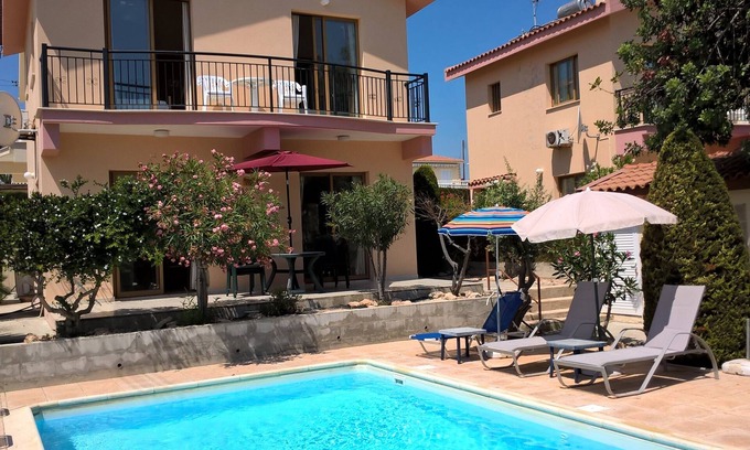 Pissouri Villa | Kapsalia Villas In Walking Distance From Village Square With Sea &mountain views