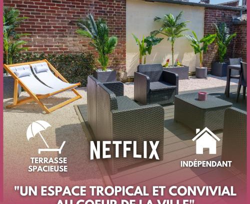 Saint-Quentin Apartment | L'Escale Tropicale, appartement indépendant avec terrasse privative