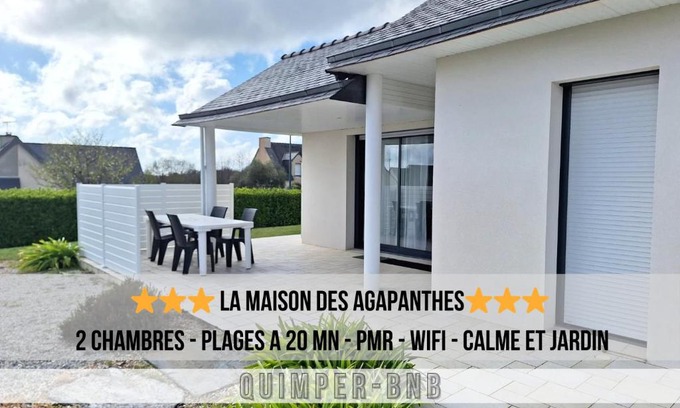 Pluguffan House | La Maison des Agapanthes - accès PMR - à 20 mn des Plages